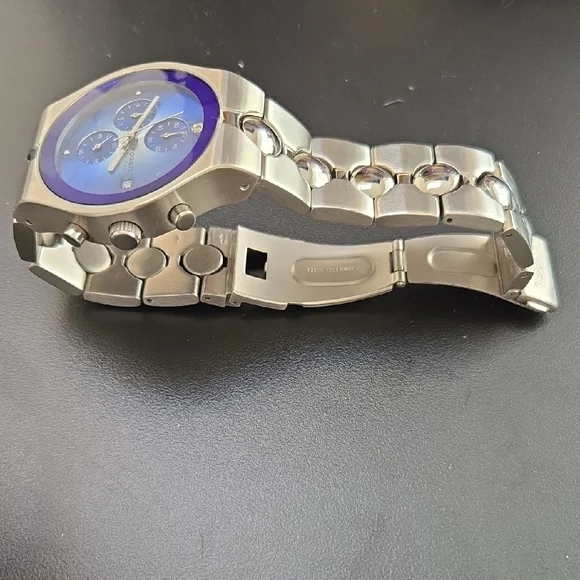 Fossil Blue Dial Silver Band Watch - Picture 2 of 6